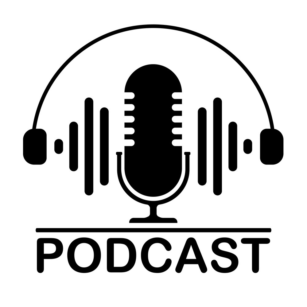 Podcast. Vector flat illustration, icon, logo design on white