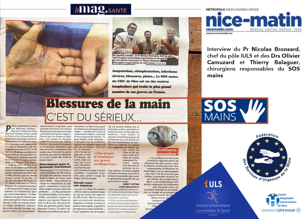 SOS Mains : Interview dans Nice-Matin