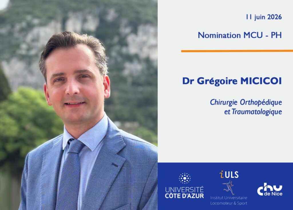 Félicitations au Dr Grégoire MICICOI pour sa nomination d'MCU-PH!